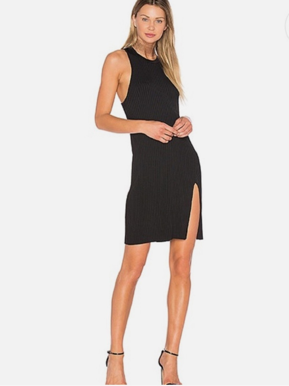 BCBGMaxAzria Black Ribbed Maxi Dress "Karah" NWT size medium